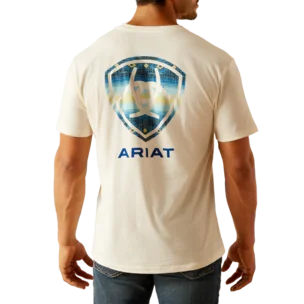 Ariat Men's Aztec Shield Logo T-Shirt in Off White