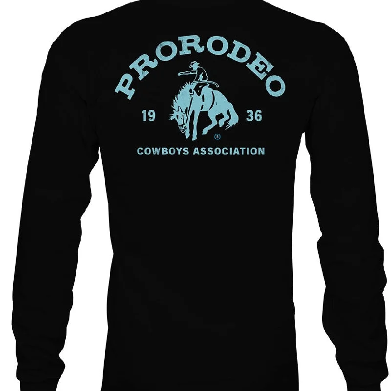 Hooey Men's Pro Rodeo Logo Long Sleeve Tee in Black