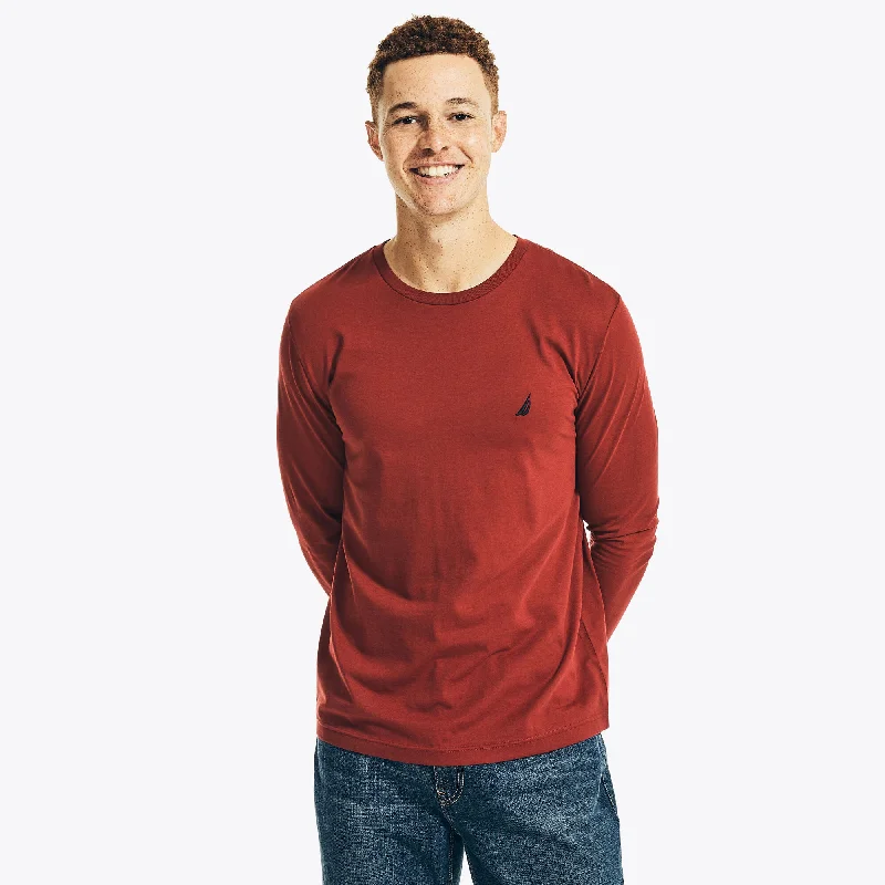 Nautica Mens Crewneck Long-Sleeve T-Shirt