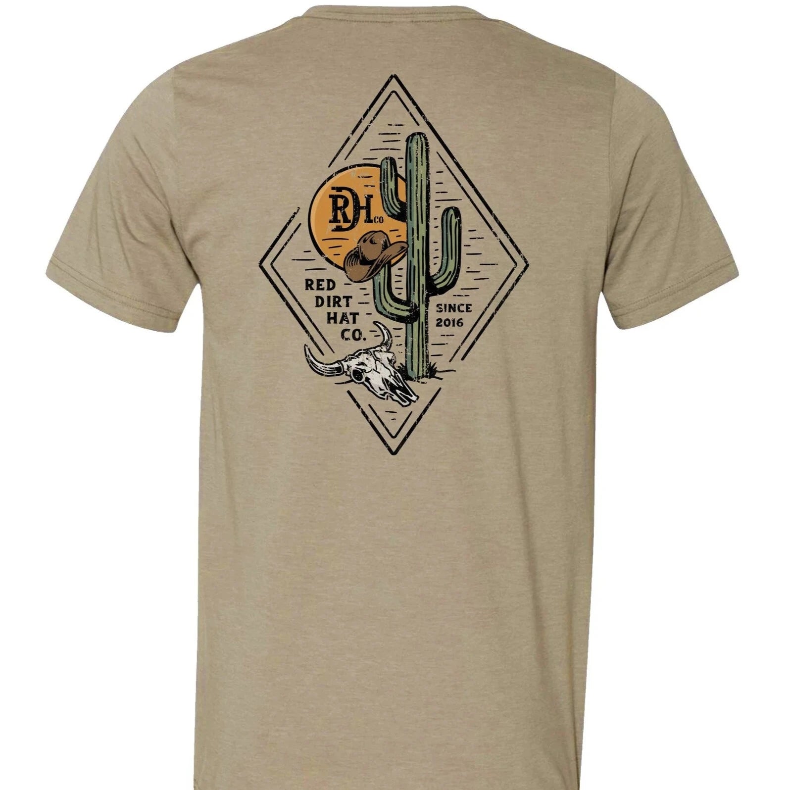 Red Dirt Hat Co. "Diamond Cactus" T-Shirt in Tan