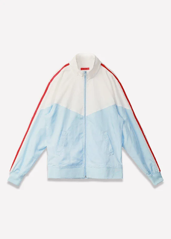 Blank State Men's Retro Swishy Track Jacket in Sky Blue