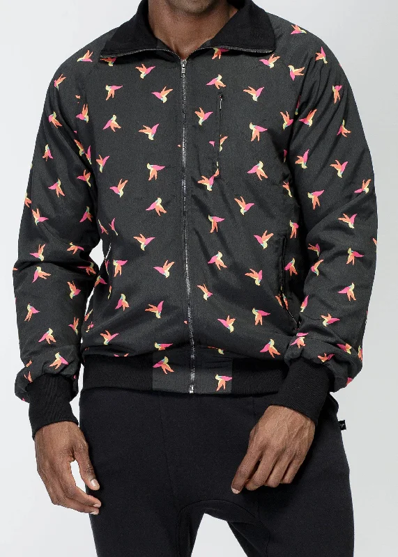 Konus Men's Bird Print Jacket in Black