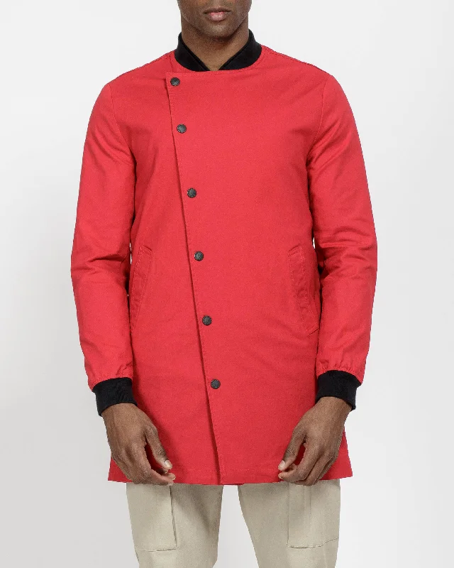 Konus Men's Elongated Twill Jacket in Red