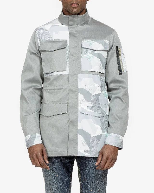 Konus Men's M-65 Military Jacket In Grey