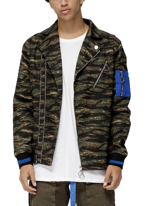 Men's Lyle Camo Moto Jacket In Brown Camo