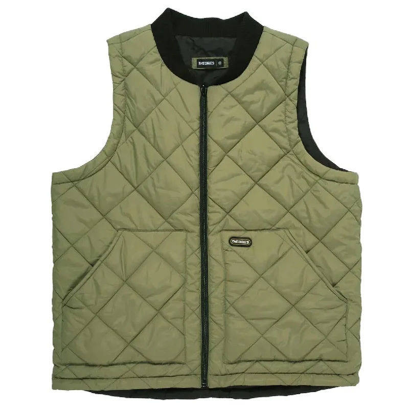 Theories Newton Quilted Reversible Vest Jacket - Sage/Black