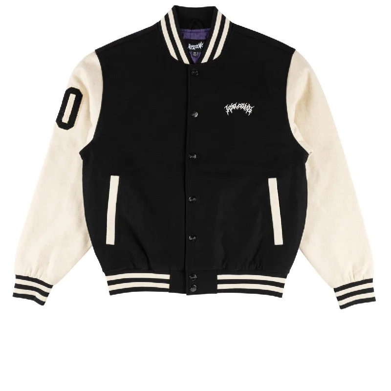 Welcome Barb Varsity Jacket - Black/Bone