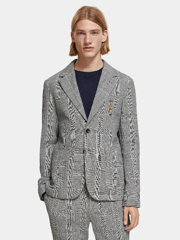 Checked single-breasted blazer