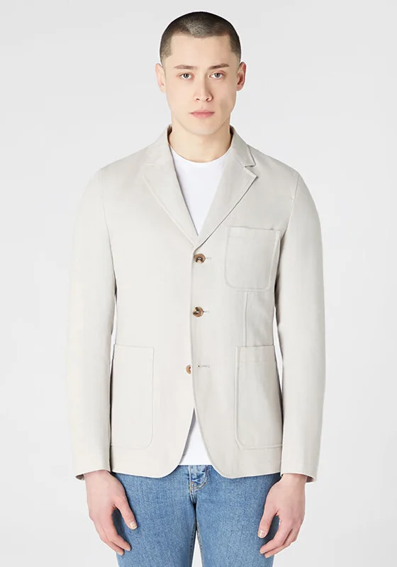 Remus Uomo Dario Linen Blend Blazer, Stone Grey