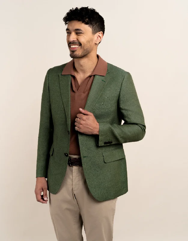 Hawker Forest Green Linen Blazer