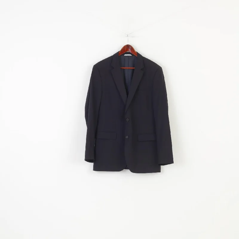 Hugo Boss Men 40 98  Blazer Navy Wool Vintage James Sharp Single Breasted Jacket