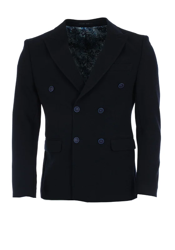 Icon Slim Fit Double Breasted Blazer, Dark Navy