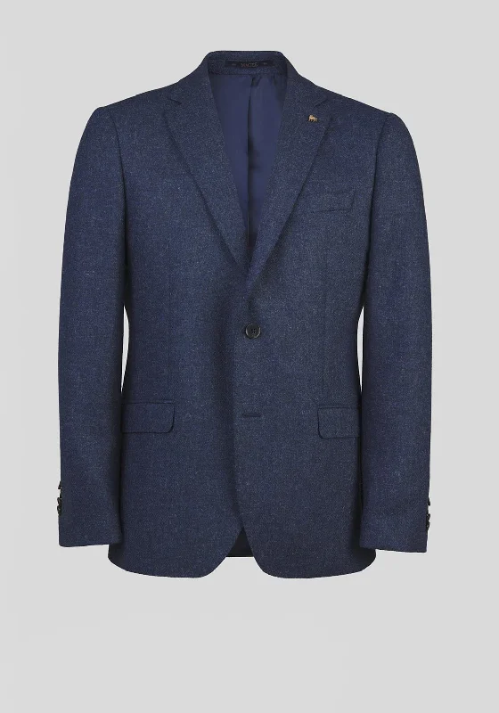 Magee 1866 Clady Donegal Tweed Herringbone Blazer, Blue