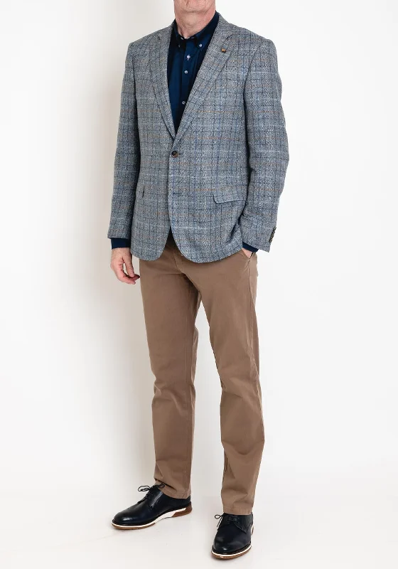 Magee 1866 Liffey Tweed Check Blazer, Blue