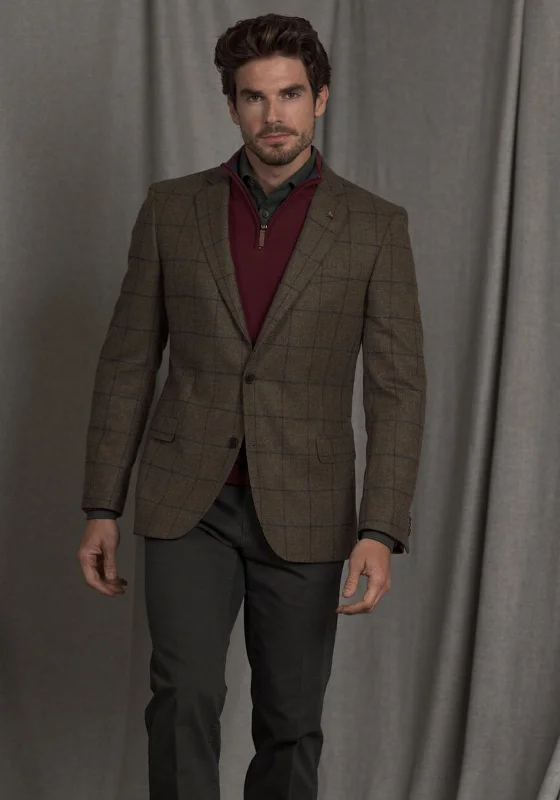 Magee 1866 Liffey Tweed Check Blazer, Windowpane Brown