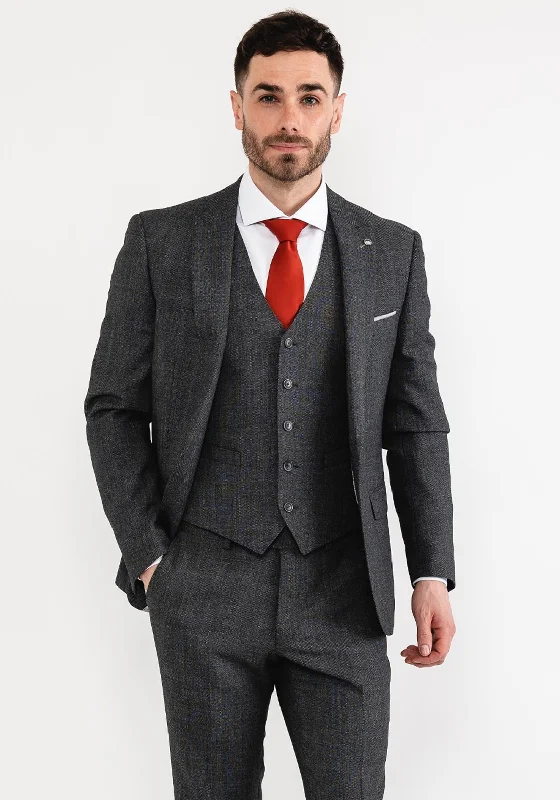 Remus Uomo Pablo Birdseye Blazer, Charcoal