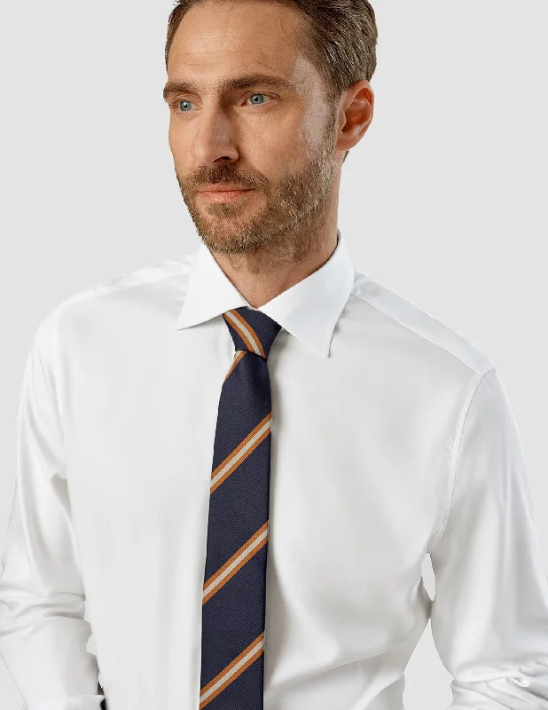 Tie Navy / Orange Stripe