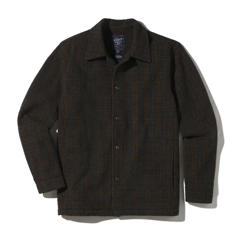 Watson Wool Car Coat - Heather Charcoal Brown