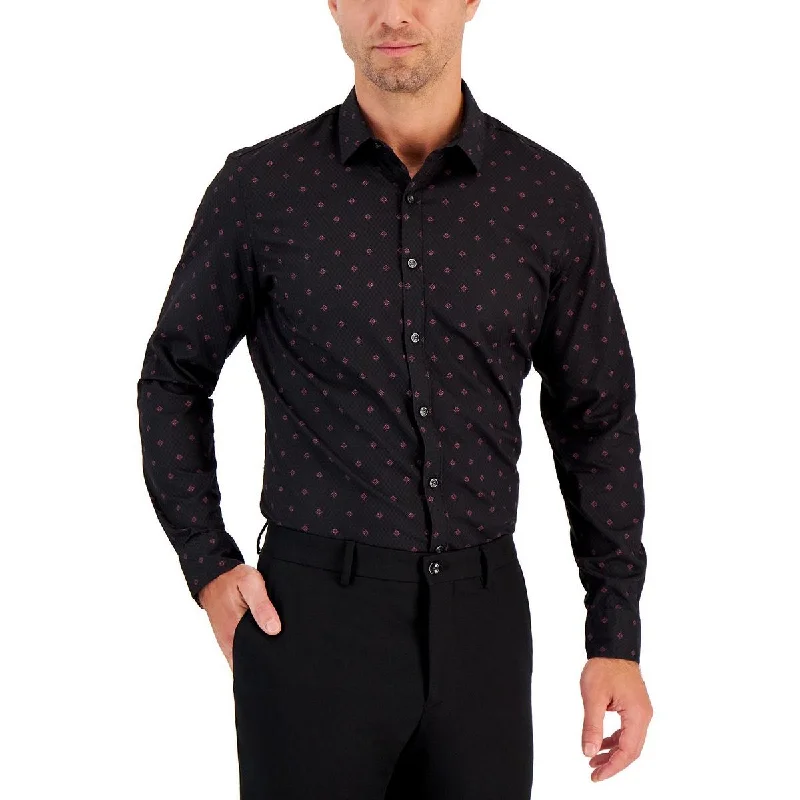 Alfani Mens Pattern Long Sleeve Button-Down Shirt