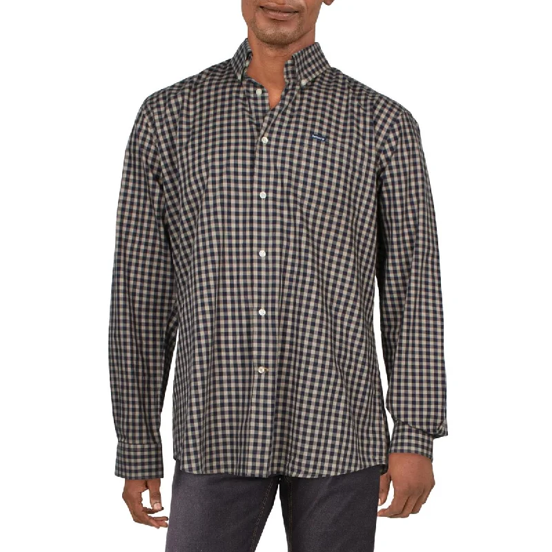 Barbour Mens Cotton Checkered Button-Down Shirt