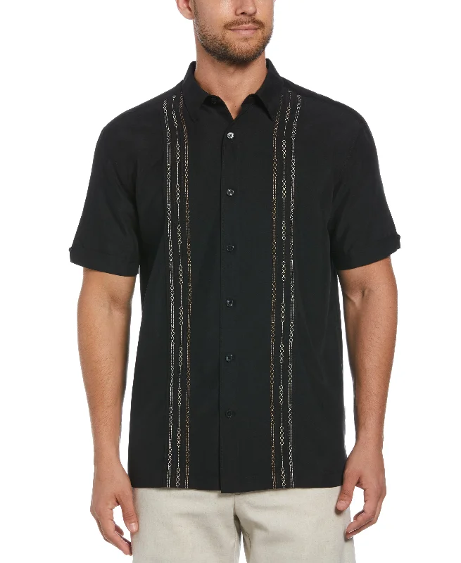 Big & Tall Geo Embroidered Panel Shirt