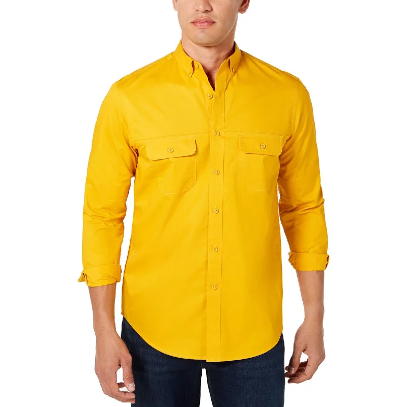 Club Room Mens Long Sleeve Camp Button-Down Shirt