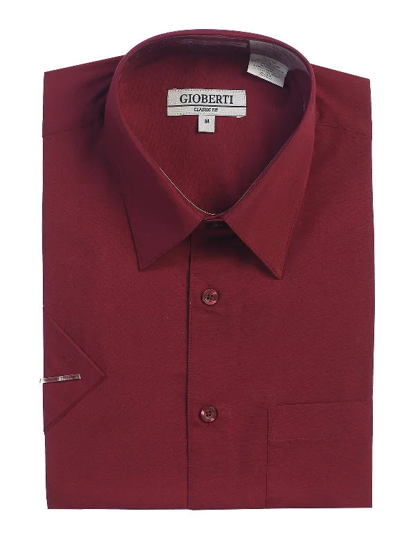 Men's Short Sleeve Shirt, Burgundy