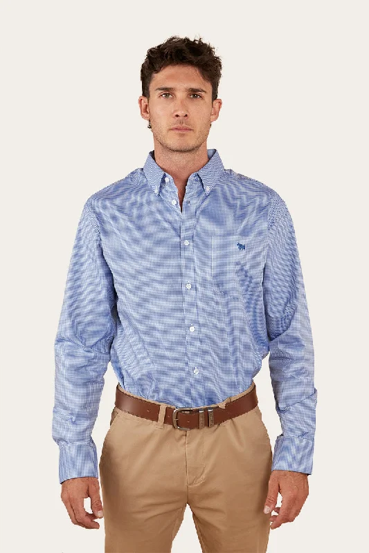 Heritage Mens Check Dress Shirt - Blue