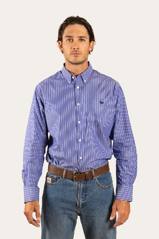 Heritage Mens Stripe Dress Shirt - Dark Chambray