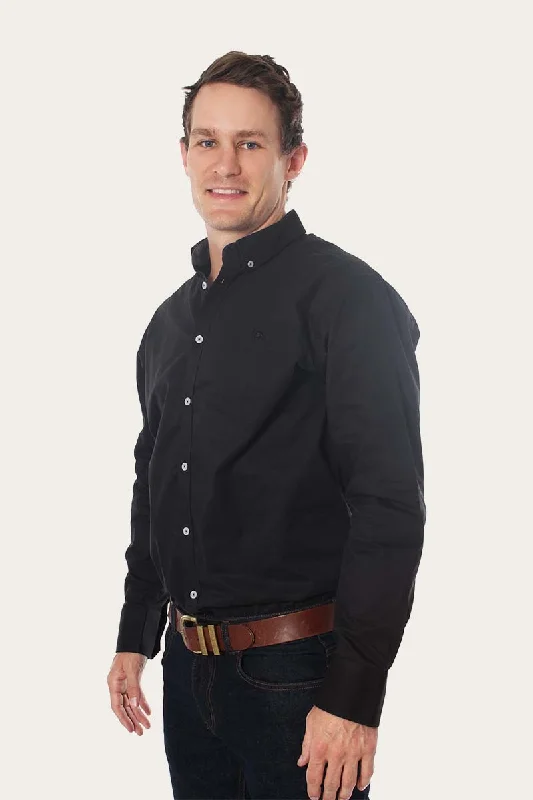 Heritage Mens Plain Dress Shirt - Black