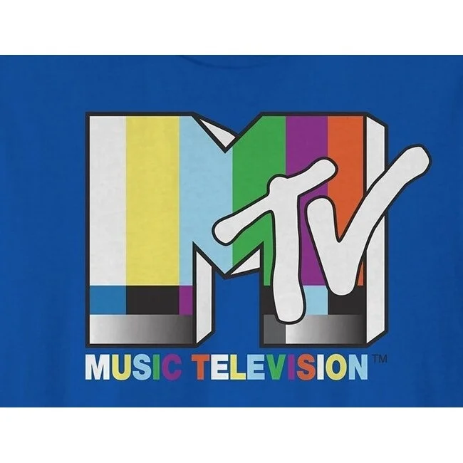 Hybrid Men's Mtv Retro Graphic T-Shirt Navy Size 2 Extra Large