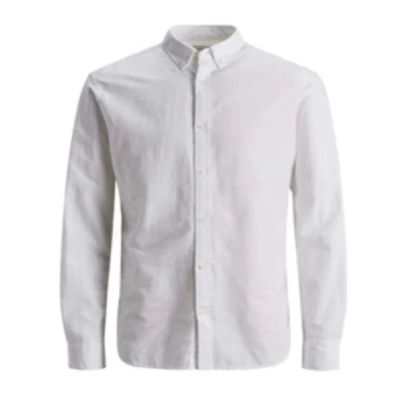 Jack & Jones Men's Essential Linen Summer Shirt White Size Large