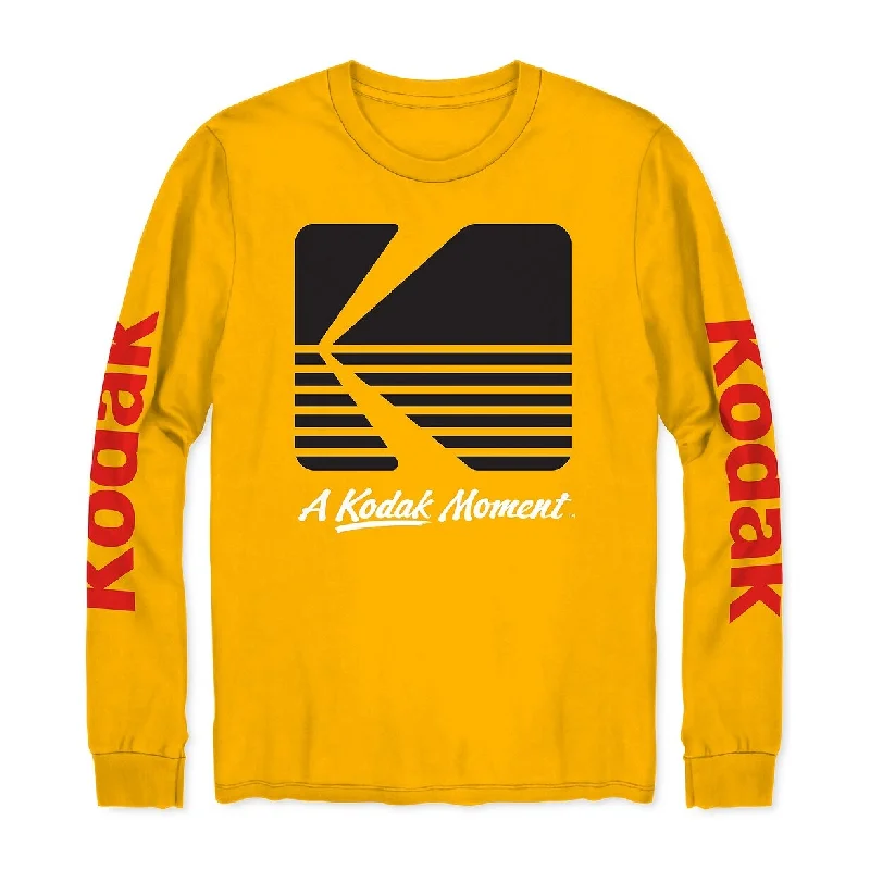 Kodak Men's Long Sleeve Graphic T-Shirt Gold Size X-Large