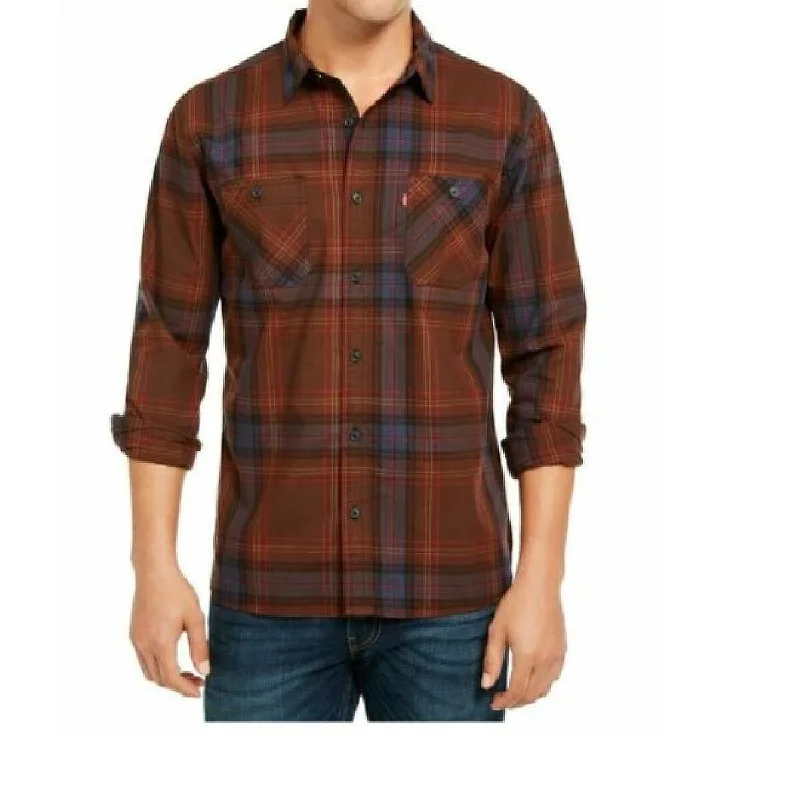 Levi's Men's Malden Plaid Shirt Brown Size X-Large