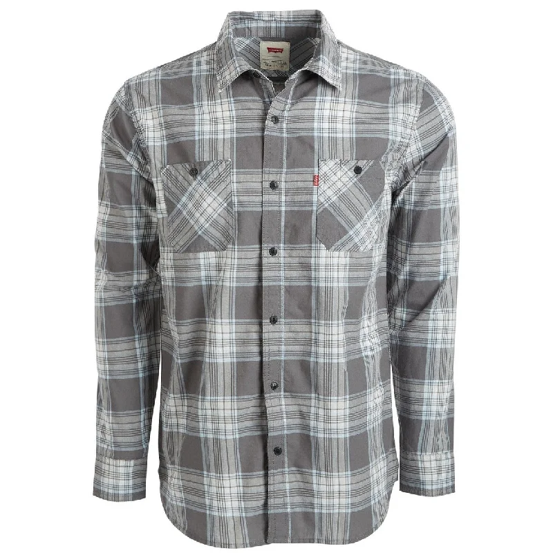 Levi's Men's Remick Plaid Shirt Gray Size X-Large