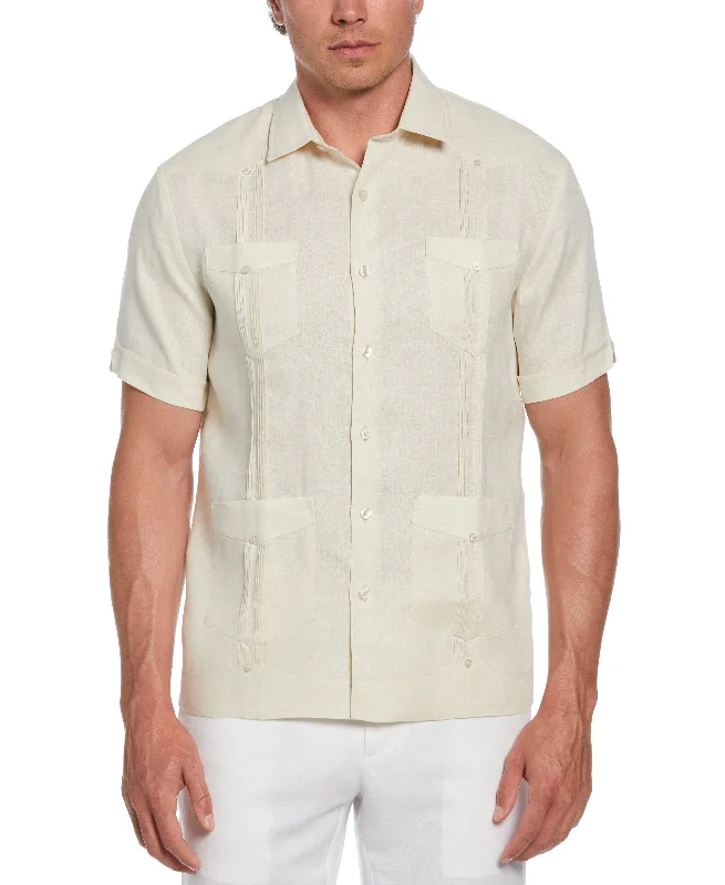 100% Linen Four-Pocket Guayabera Shirt