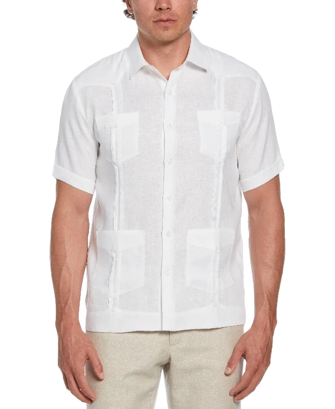 100% Linen Four-Pocket Guayabera Shirt