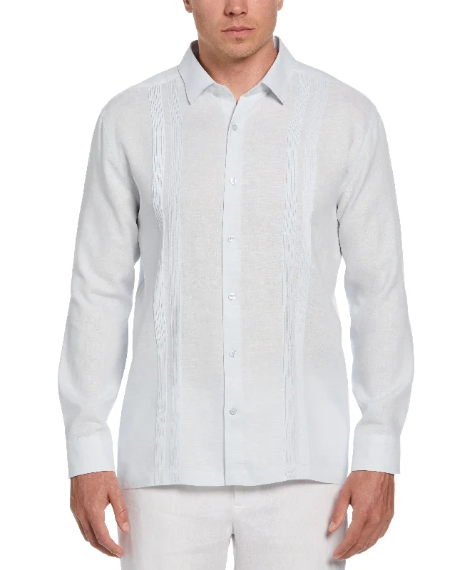 Linen Multi-Tuck Guayabera Shirt