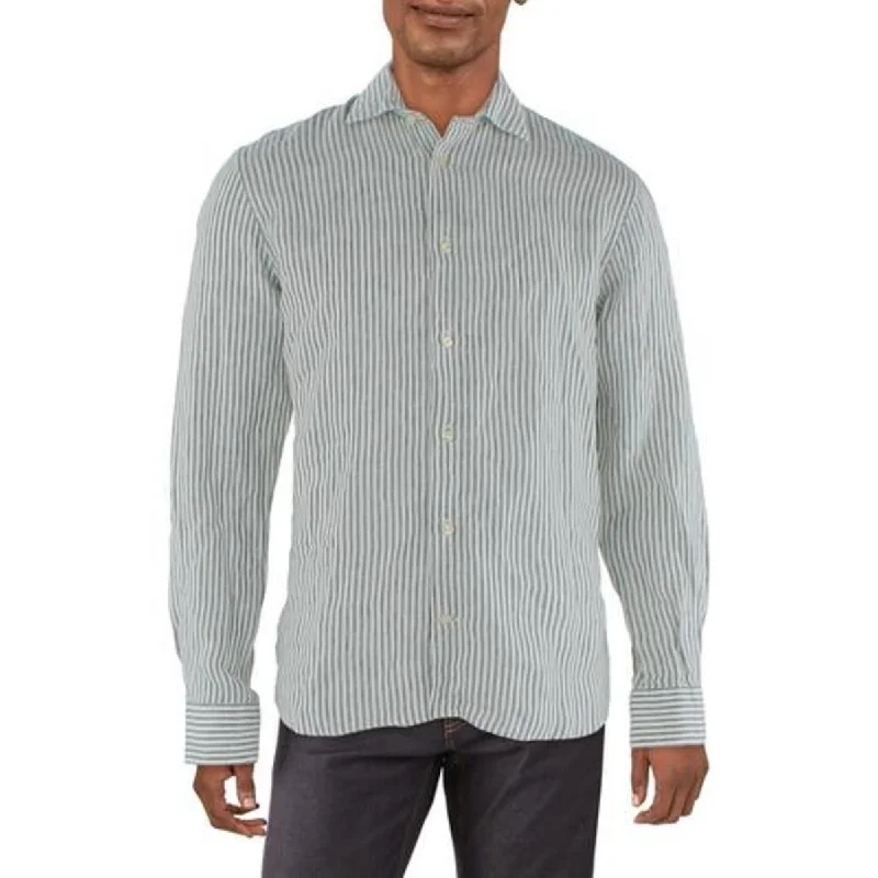 Matíníque Mens Linen Striped Button-Down Shirt