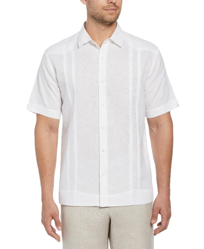 Linen Blend No-Pocket Guayabera Shirt