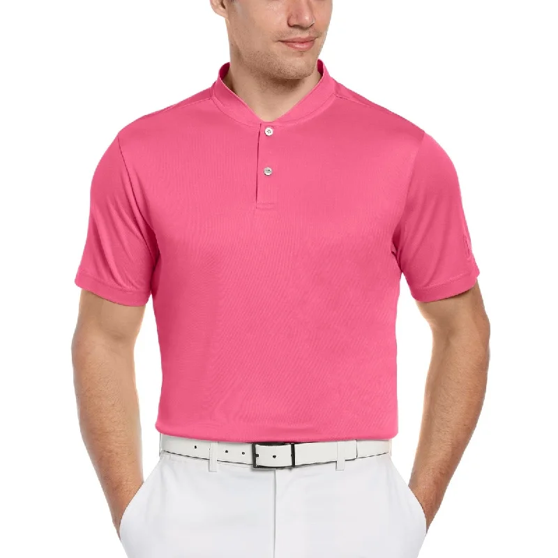 Pga Tour Men's Edge Collar Polo Shirt Pink Size S