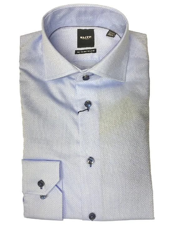 Serica Elite Tapered 100% Cotton Navy Textured Dress Shirt - E2459015 18