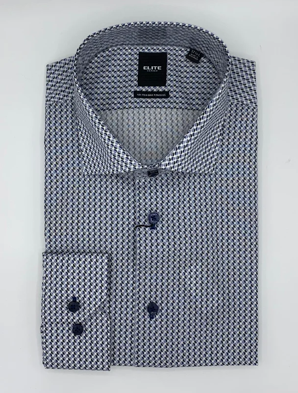 Serica Elite Tapered Non-Iron Dress Shirt - E-2359154 Silver