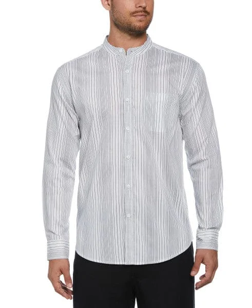 Stripe Banded Collar Shirt