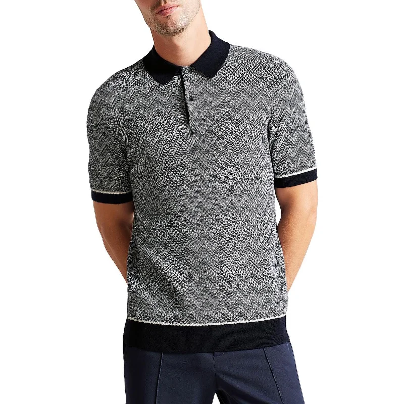 Ted Baker Mens Waldun Knit Chevron Polo