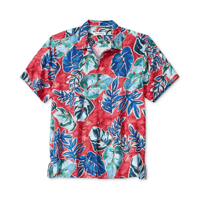 Tommy Bahama Mens Print Silk Button-Down Shirt