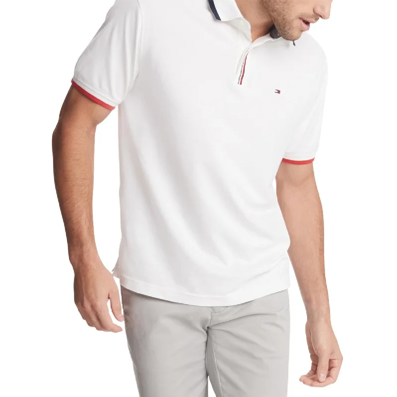 Tommy Hilfiger Mens Contrast Trim Split Hem Polo