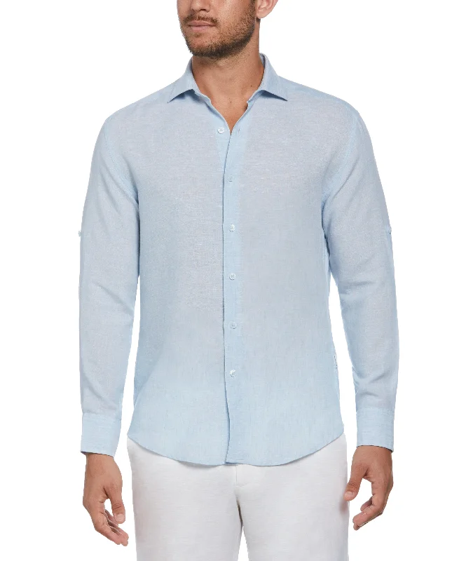 Travelselect™ Linen-Blend Rolled Sleeve Shirt