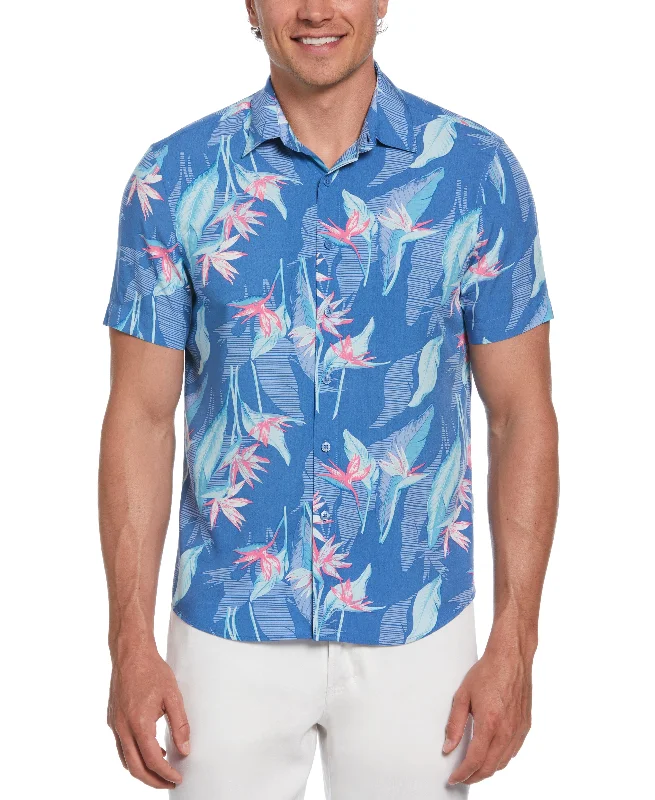 Tropical Leaves Floral Print Shirt