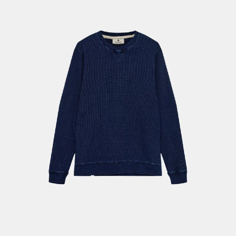 Akruben Indigo Waffle Sweater (Sky Captain)